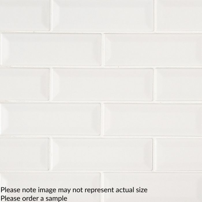 Whisper White Beveled 2" x 6" Subway Tile