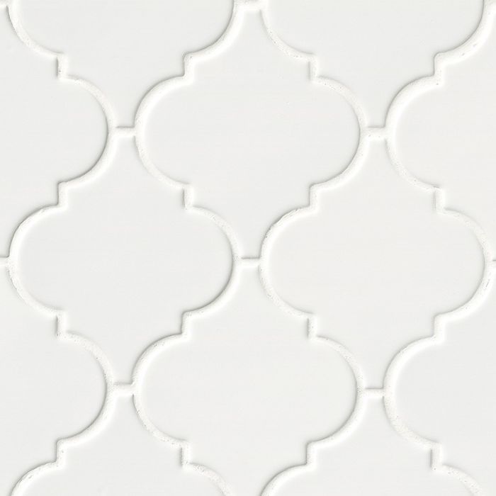 Whisper White Arabesque 8mm Tile