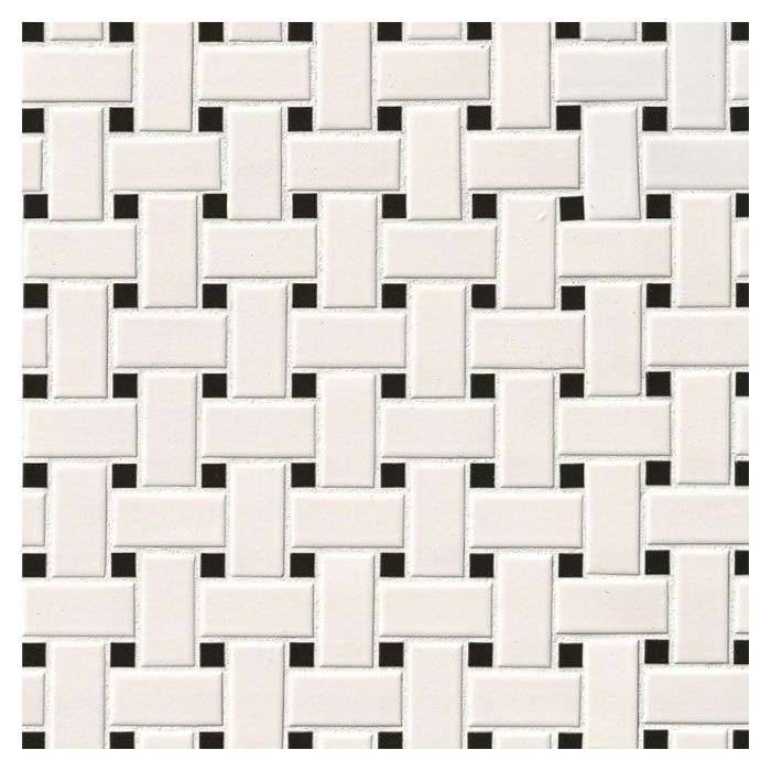 White & Black Basket Weave Tile
