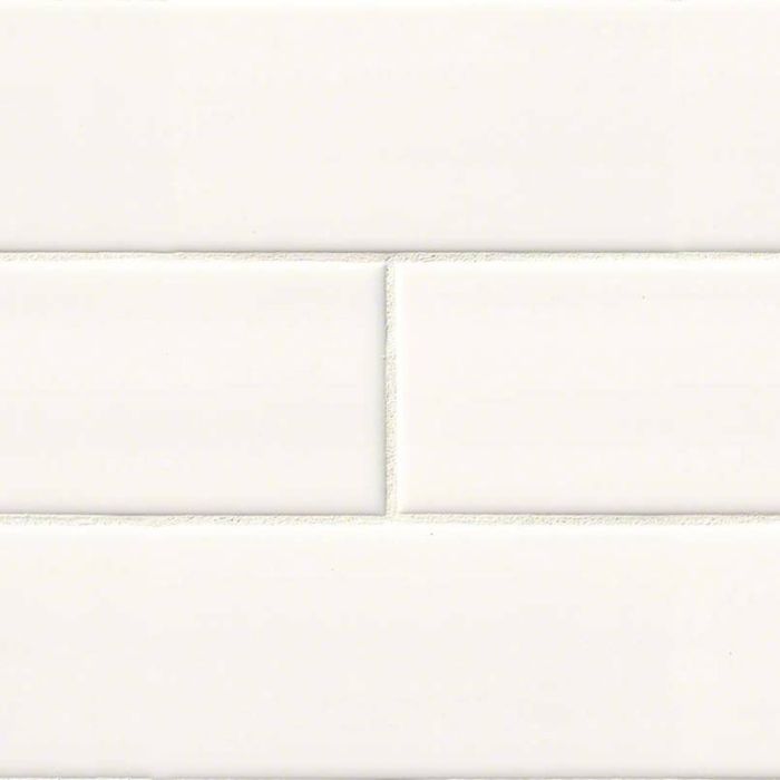 White Glossy 4 x 12 Tile