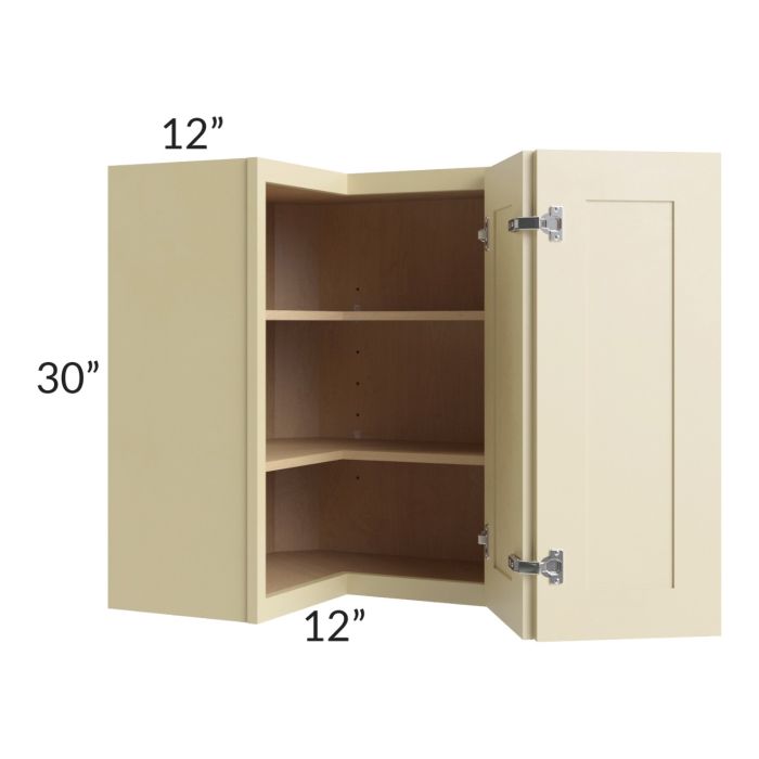 Phoenix Cream Glaze 24x30 Easy Reach Corner Wall Cabinet
