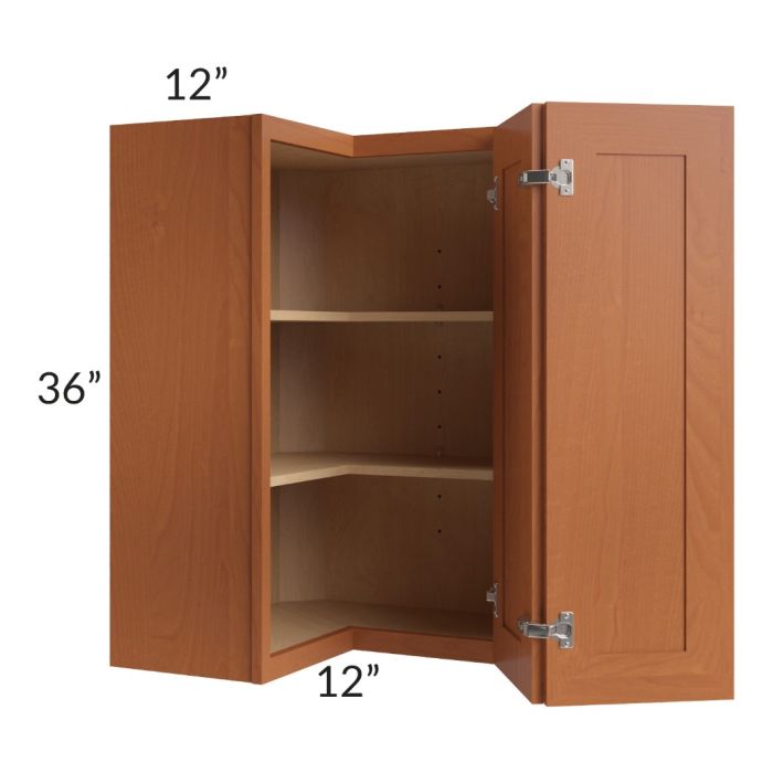 Lexington Cinnamon Glaze 24x36 Easy Reach Corner Wall Cabinet