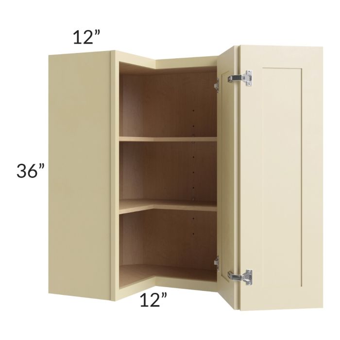 Phoenix Cream Glaze 24x36 Easy Reach Corner Wall Cabinet