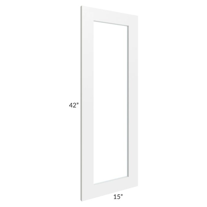 Brighton White Shaker 15x42 Glass Door Only (can be used with a 24x42 corner cabinet)