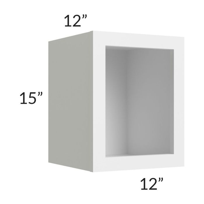 Asheville White Shaker 12x15 Wall Open Cabinet