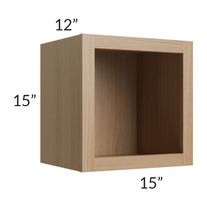 Asheville Rift Oak Shaker 15x15 Wall Open Cabinet