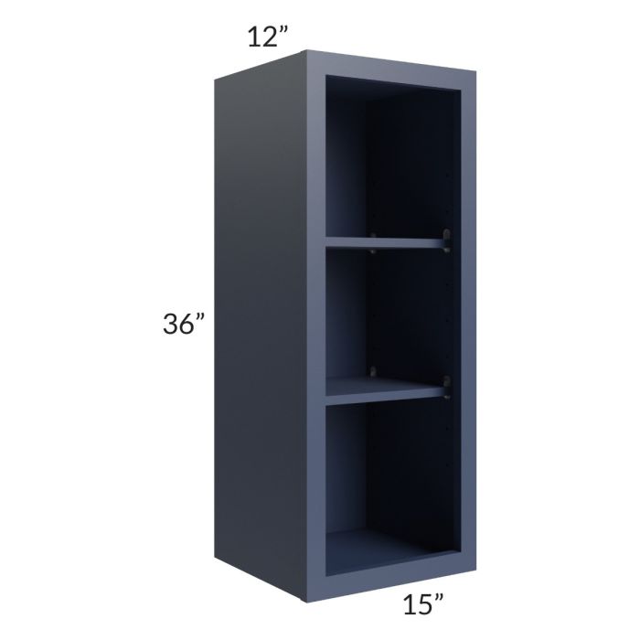 Bayville Blue 15x36 Wall Open Cabinet
