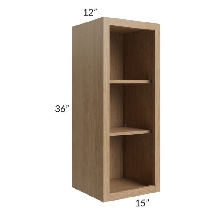 Township Rift Oak 15x36 Wall Open Cabinet