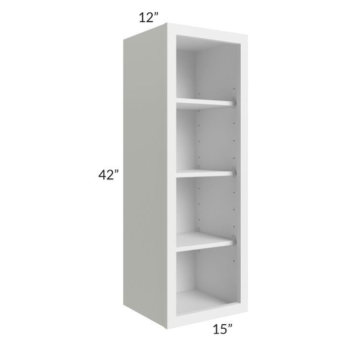 Asheville White Shaker 15x42 Wall Open Cabinet