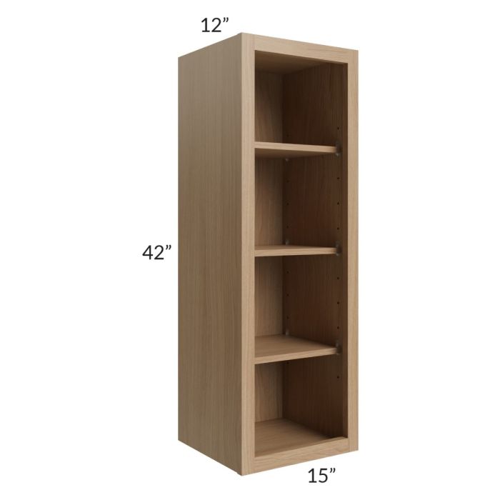 Asheville Rift Oak Shaker 15x42 Wall Open Cabinet