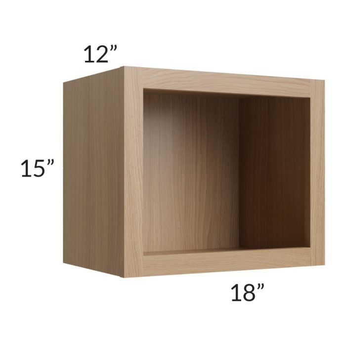 Asheville Rift Oak Shaker 18x15 Wall Open Cabinet