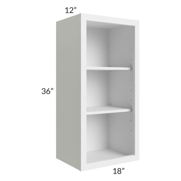 Asheville White Shaker 18x36 Wall Open Cabinet