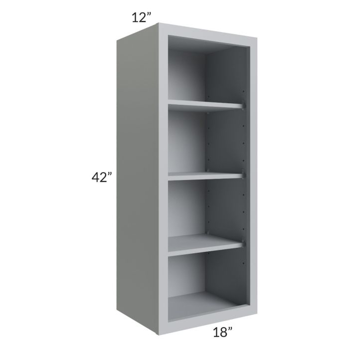 Asheville Grey Shaker 18x42 Wall Open Cabinet