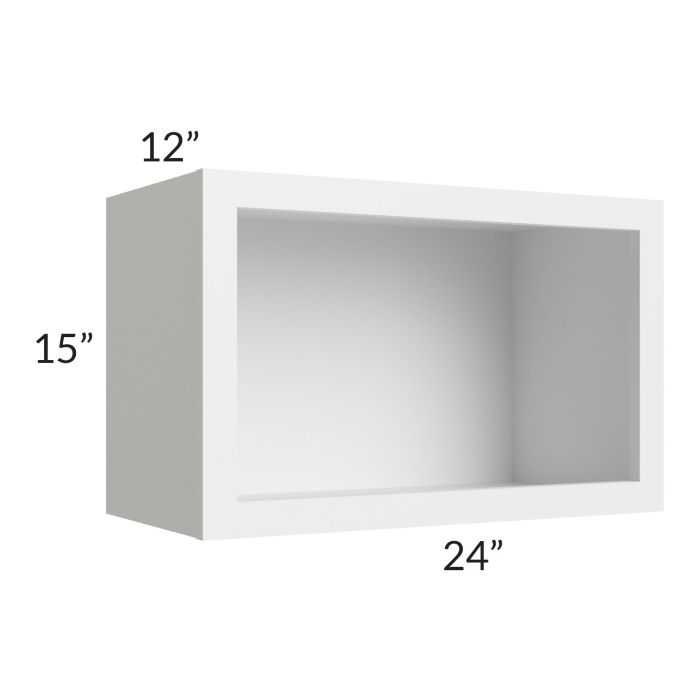 Asheville White Shaker 24x15 Wall Open Cabinet