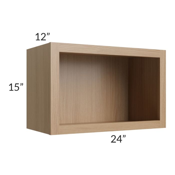 Asheville Rift Oak Shaker 24x15 Wall Open Cabinet