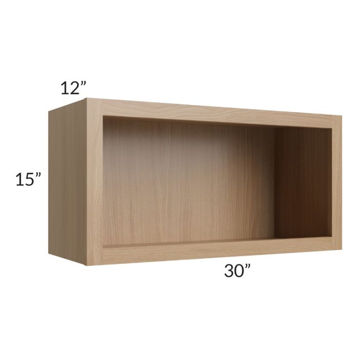 Township Rift Oak 30x15 Wall Open Cabinet