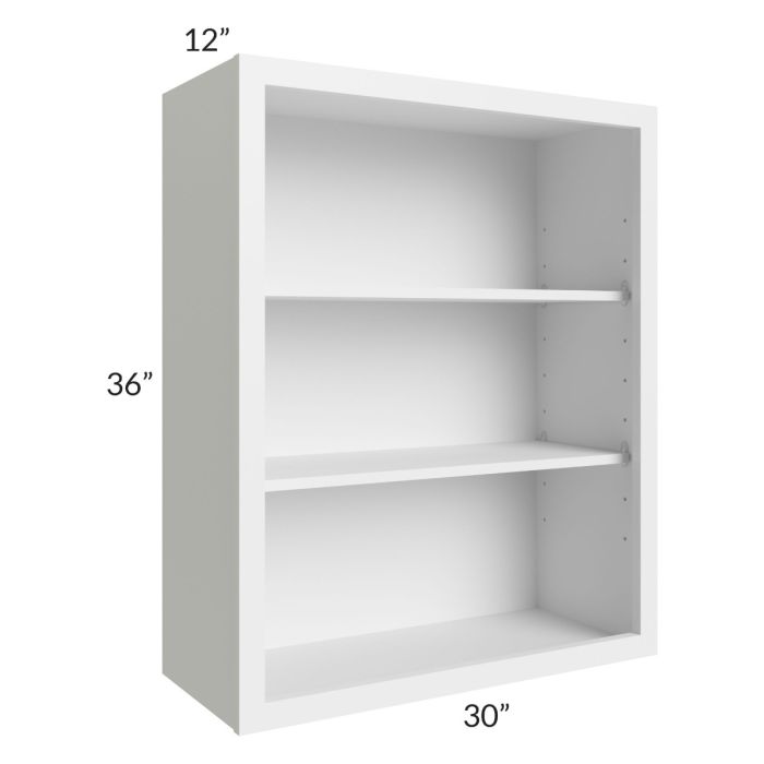 Asheville White Shaker 30x36 Wall Open Cabinet