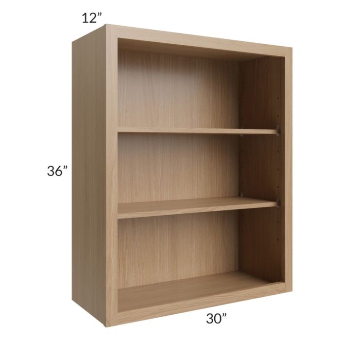 Asheville Rift Oak Shaker 30x36 Wall Open Cabinet