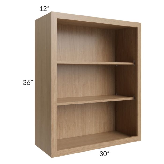 Township Rift Oak 30x36 Wall Open Cabinet