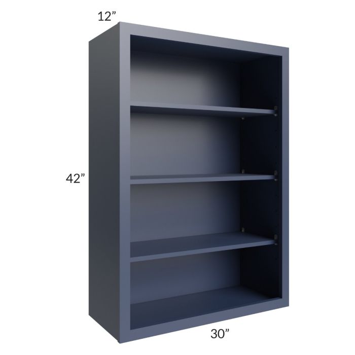 Bayville Blue 30x42 Wall Open Cabinet
