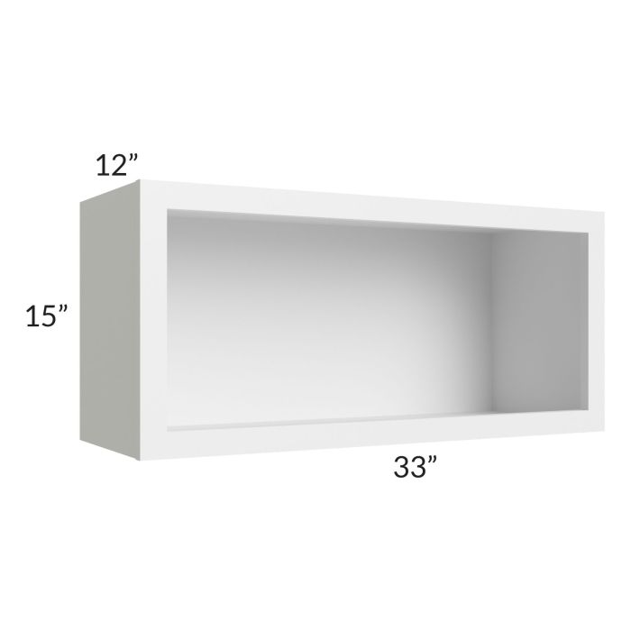 Asheville White Shaker 33x15 Wall Open Cabinet
