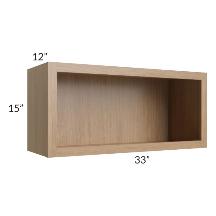 Asheville Rift Oak Shaker 33x15 Wall Open Cabinet
