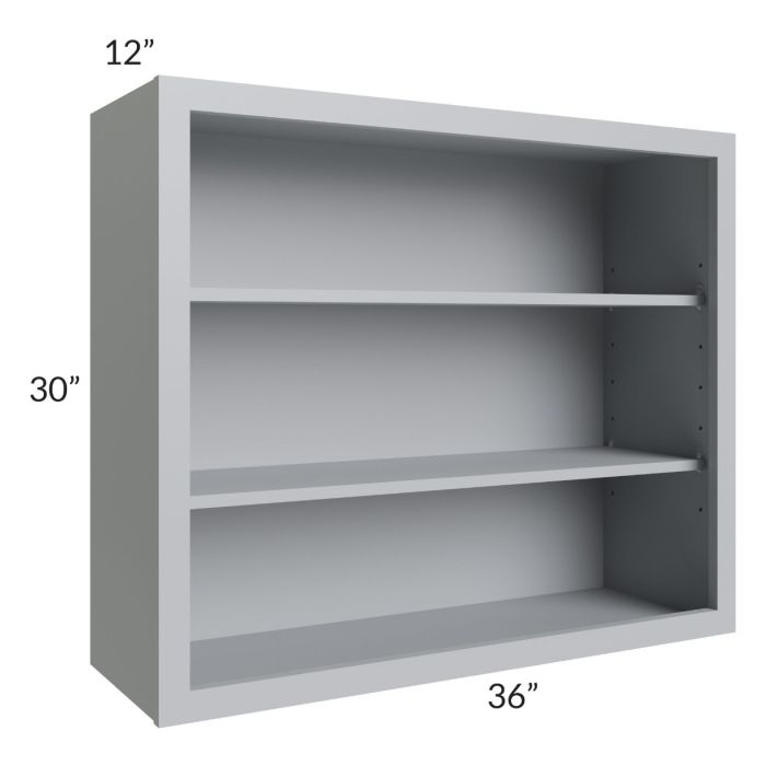 Asheville Grey Shaker 36x30 Wall Open Cabinet