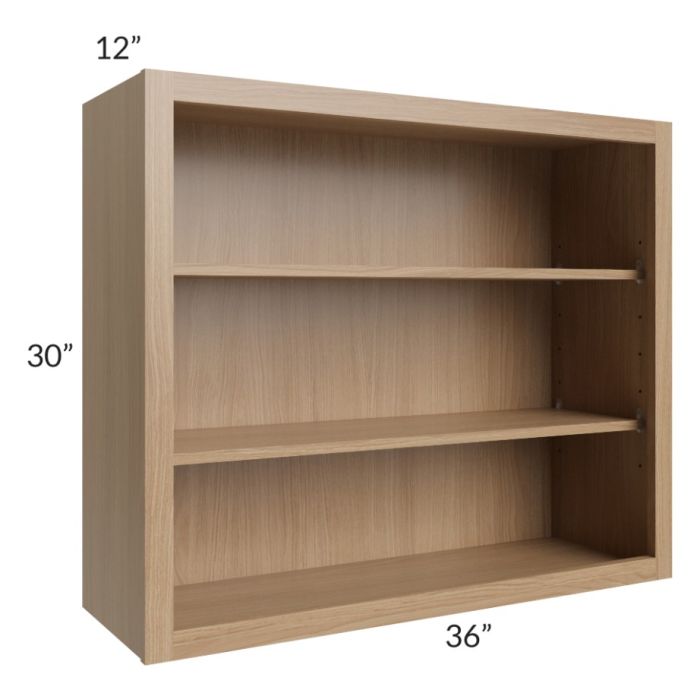 Township Rift Oak 36x30 Wall Open Cabinet