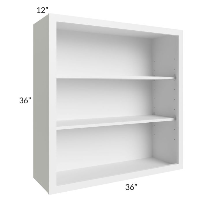 Asheville White Shaker 36x36 Wall Open Cabinet