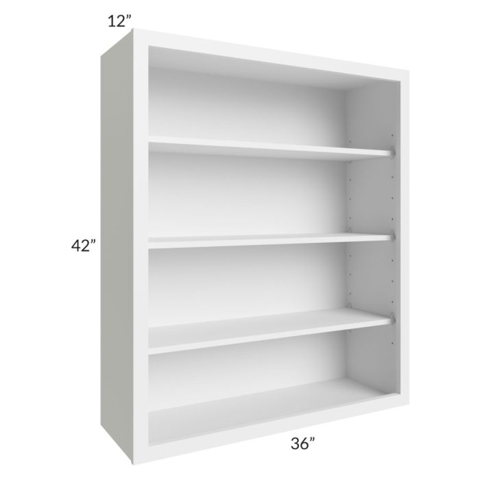 Asheville White Shaker 36x42 Wall Open Cabinet