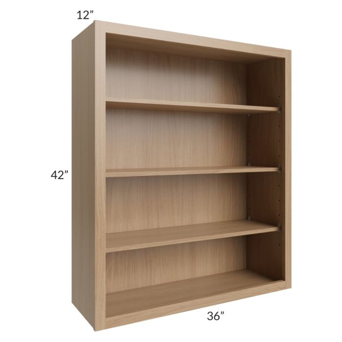 Asheville Rift Oak Shaker 36x42 Wall Open Cabinet