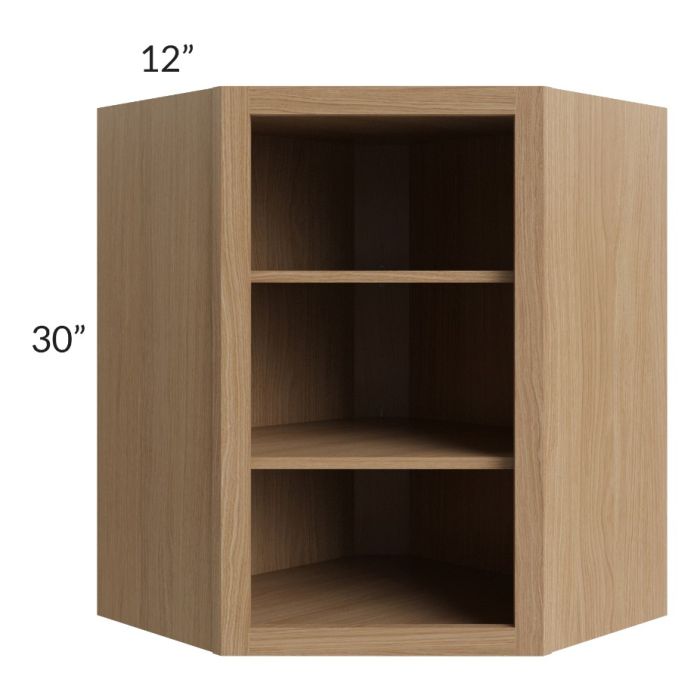 Township Rift Oak 24x30 Wall Diagonal Corner Open Cabinet