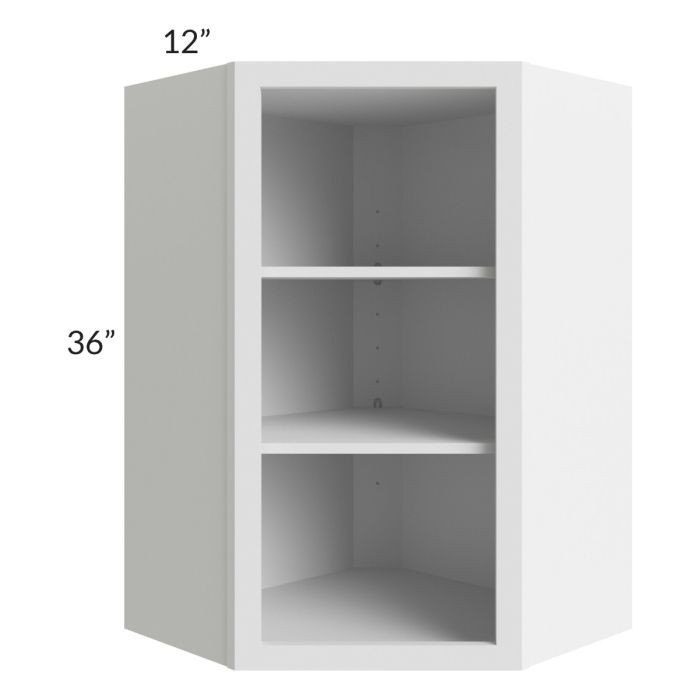 Bayville White 24x36 Wall Diagonal Corner Open Cabinet