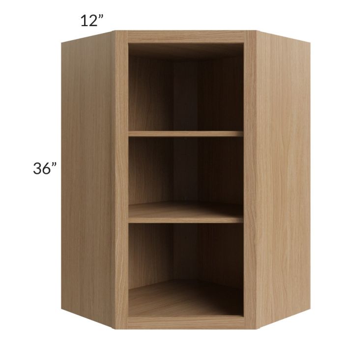 Township Rift Oak 24x36 Wall Diagonal Corner Open Cabinet