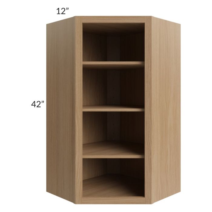 Township Rift Oak 24x42 Wall Diagonal Corner Open Cabinet