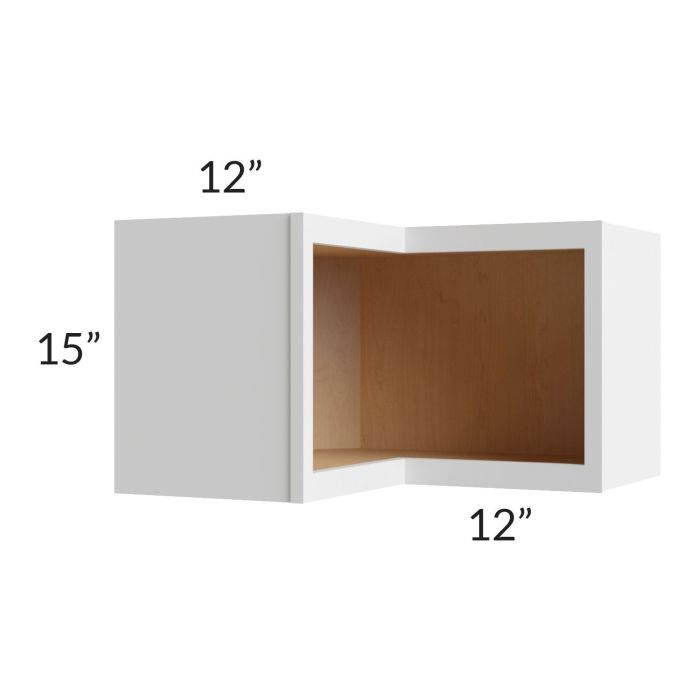 Asheville White Shaker 24x15 Wall Diagonal Corner Open Cabinet