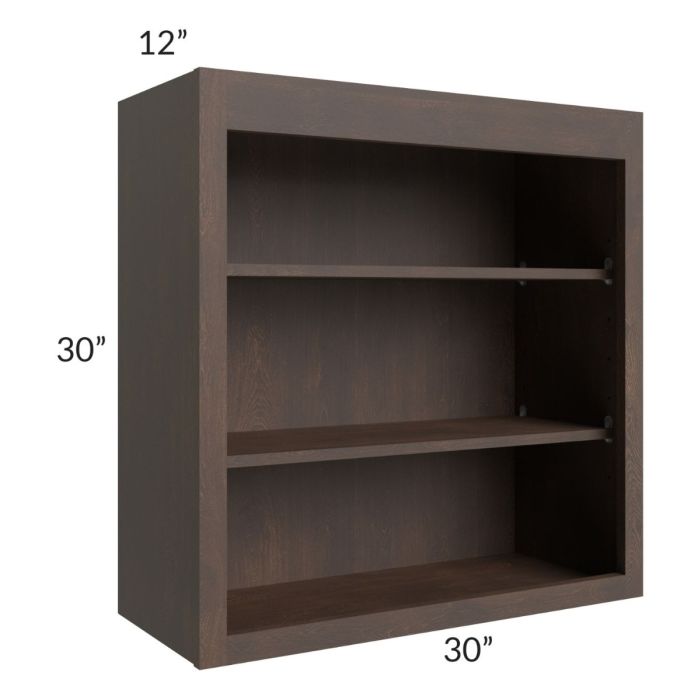 Tuscan Kona Brown 30x30 Wall Open Shelf Cabinet
