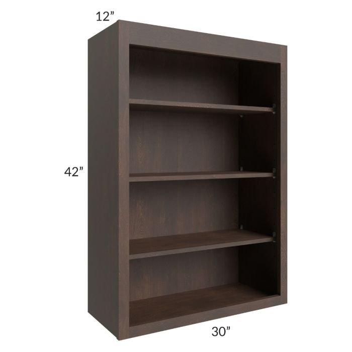 Tuscan Kona Brown 30x42 Wall Open Shelf Cabinet