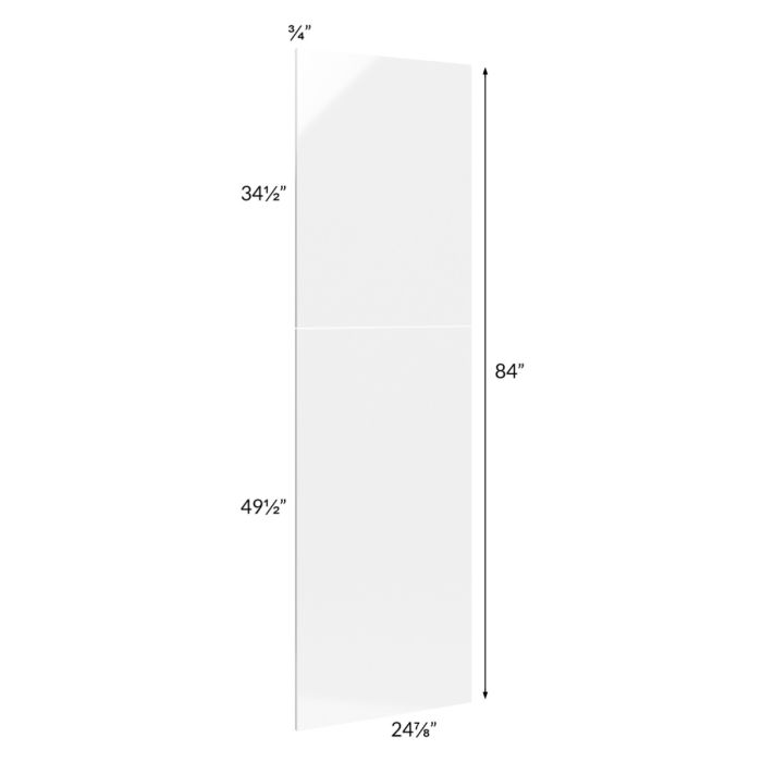 Milan White Gloss Wainscot 84 Tall Panel (for 24" deep cabinets)