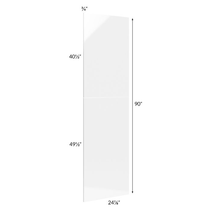 Milan White Gloss Wainscot 90 Tall Panel (for 24" deep cabinets)