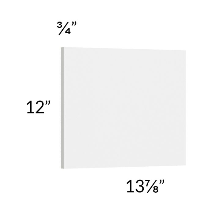 Milan White Gloss Wainscot 12" Wall Panel (for 13" deep cabinets)