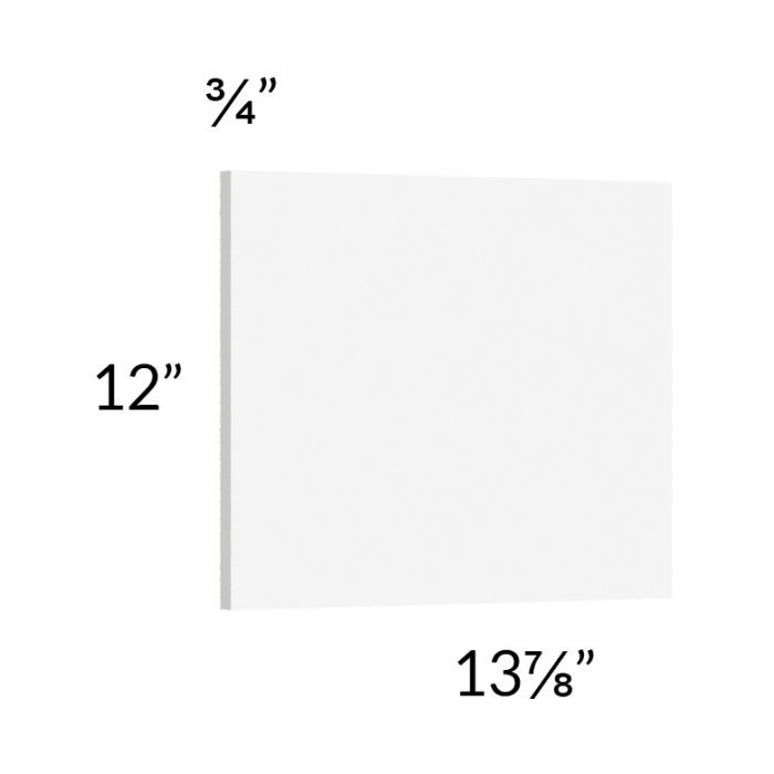 Milan White Matte Wainscot 12" Wall Panel (for 13" deep cabinets)