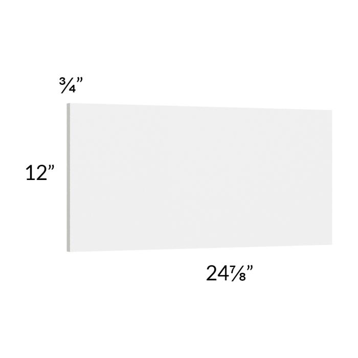 Milan White Gloss Wainscot 12" Wall Panel (for 24" deep cabinets)