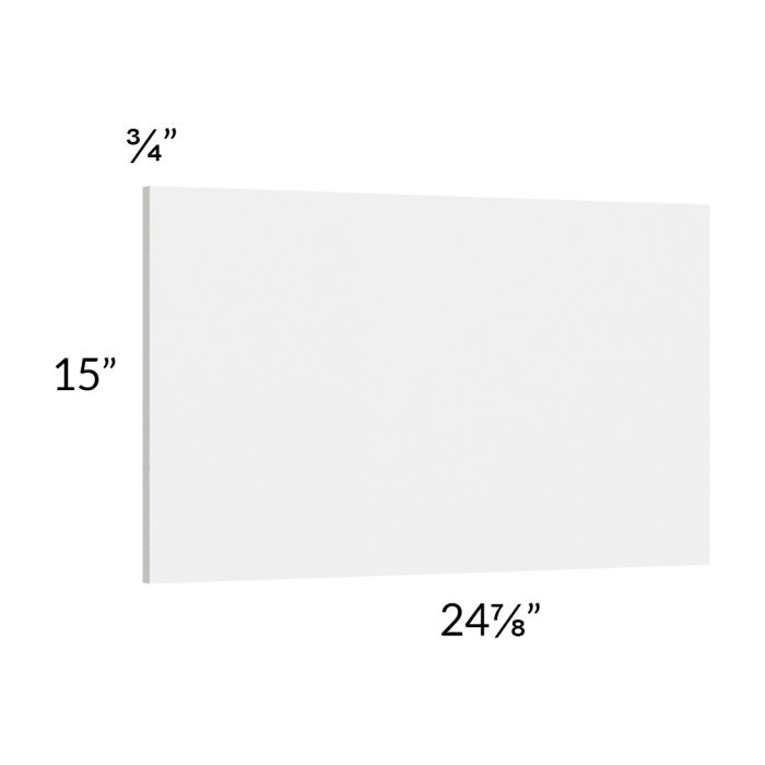 Milan White Gloss Wainscot 15" Wall Panel (for 24" deep cabinets)