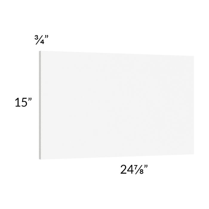 Milan White Matte Wainscot 15" Wall Panel (for 24" deep cabinets)