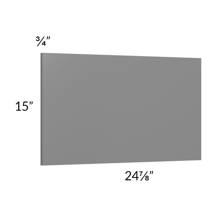 Milan Grey Gloss Wainscot 15" Wall Panel (for 24" deep cabinets)