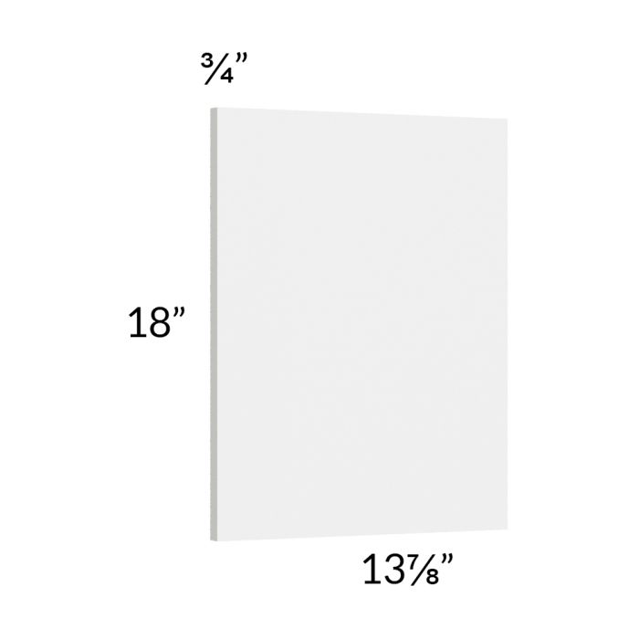 Milan White Gloss Wainscot 18" Wall Panel (for 13" deep cabinets)