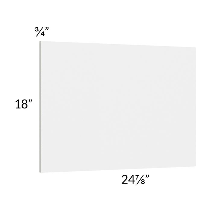 Milan White Gloss Wainscot 18" Wall Panel (for 24" deep cabinets)