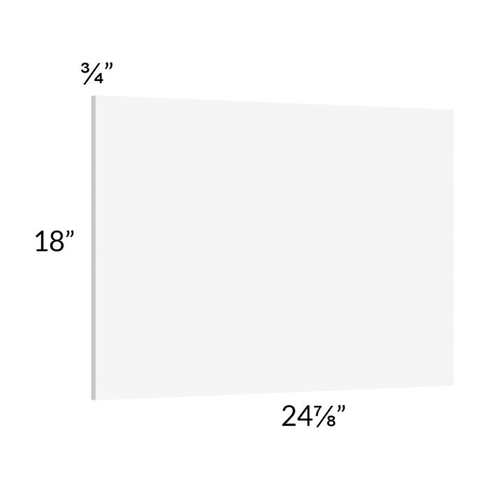 Milan White Matte Wainscot 18" Wall Panel (for 24" deep cabinets)