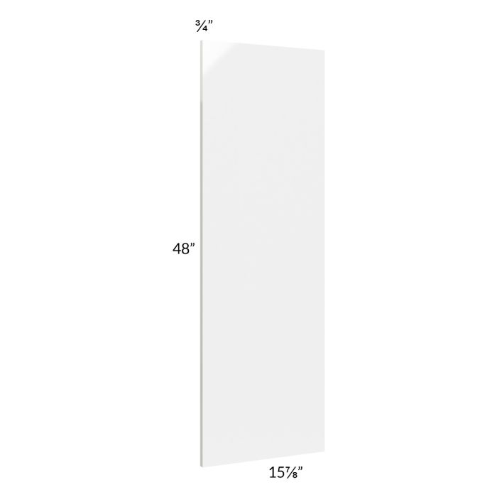 Milan White Gloss Wainscot 48" Wall Panel (for 15" deep cabinets)